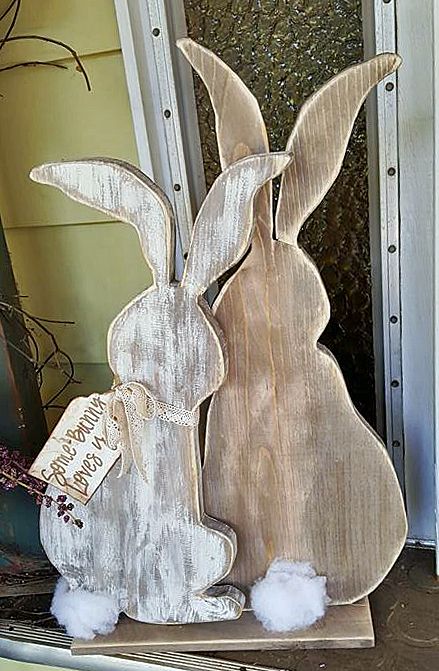 Easter Wood Projects, Easter Wood Signs, Easter Wood Crafts, Wooden Bunny, Easter Craft Decorations, Spring Easter Crafts, Easter Projects, Easter Decorations Christian, Easter Decorations Outdoor