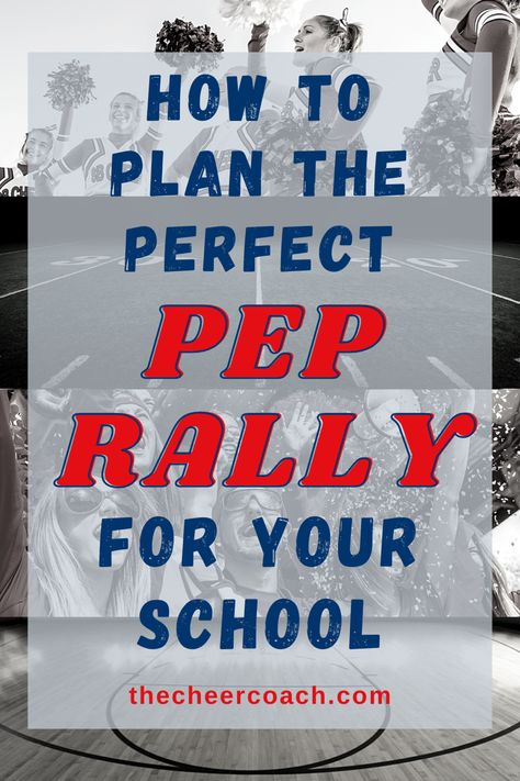 Every cheerleader wants to plan a pep rally that everyone will remember, here are some tips to make it happen! #peprally #cheerleading #schoolspirit #thecheercoach Cheerleading Football Game, Elementary Pep Rally Games, Baseball Pep Rally Ideas, Pep Rally Spirit Stick, Outside Pep Rally Games, Pep Rally Schedule, Games To Play At Pep Rallys, Pep Rally Activities High Schools, Back To School Pep Rally Ideas