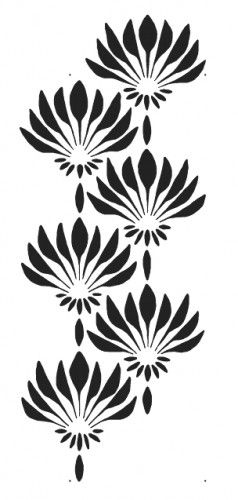 Fiori Art Deco, Fan Flower, Stencil Wall Art, Alabama Chanin, Diwali Craft, Deco Pattern, Wall Stencil, Silhouette Stencil, Pola Sulam