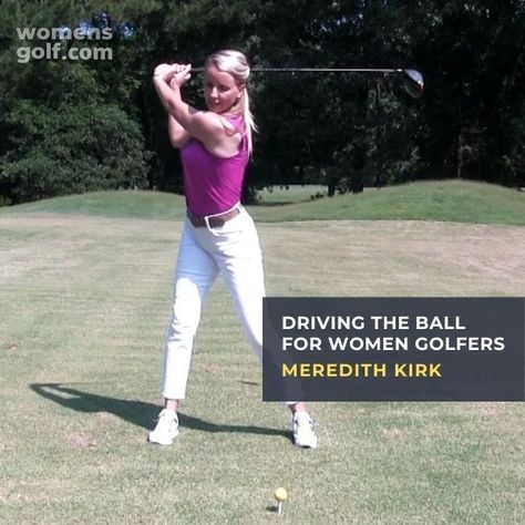 Meredith Kirk's ultimate lesson for distance and control with your driver covering tips for stance, arm position with your chest, and having the proper hip bend. Golf Tips For Beginners For Women, Golfing Tips, Golf Pictures, Golf Inspiration, Golf Stuff, Golf Drills, Golf Tips For Beginners, Golf Rules, Golf Exercises