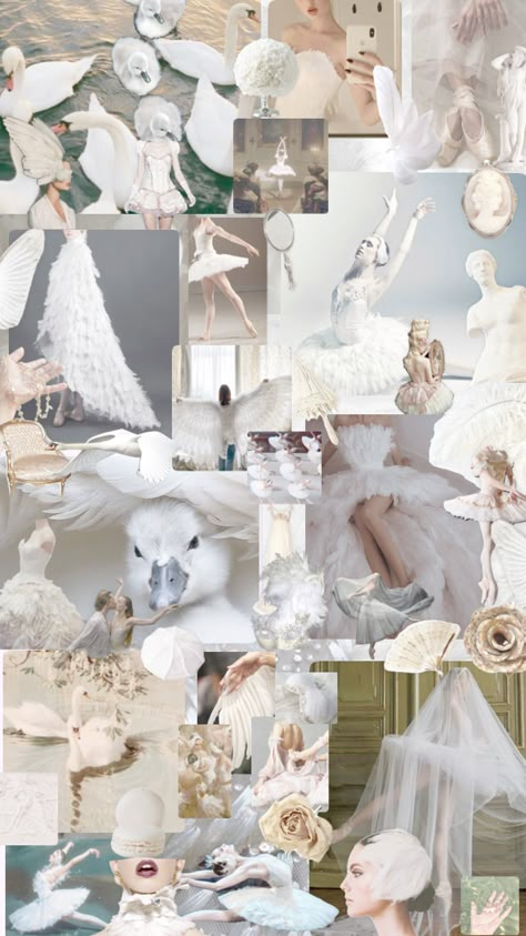 Swan Lake Photoshoot, Swan Moodboard, White Swan Outfit, White Swan Aesthetic, Swan Lake Aesthetic, Swan Birthday, Swan Wallpaper, Barbie Swan Lake, Ethereal Style