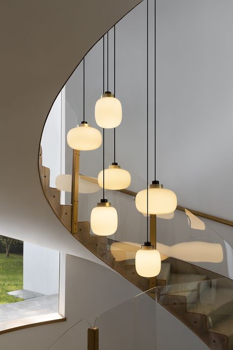 Legier chandelier designed by Corrado Dotti for TOOY Stair Lighting Pendant, Stairs Chandelier, Lighting Pendant, Stair Lighting, Chandelier Design, Design Competitions, Smart Lighting, Stairs Design, Summer Design