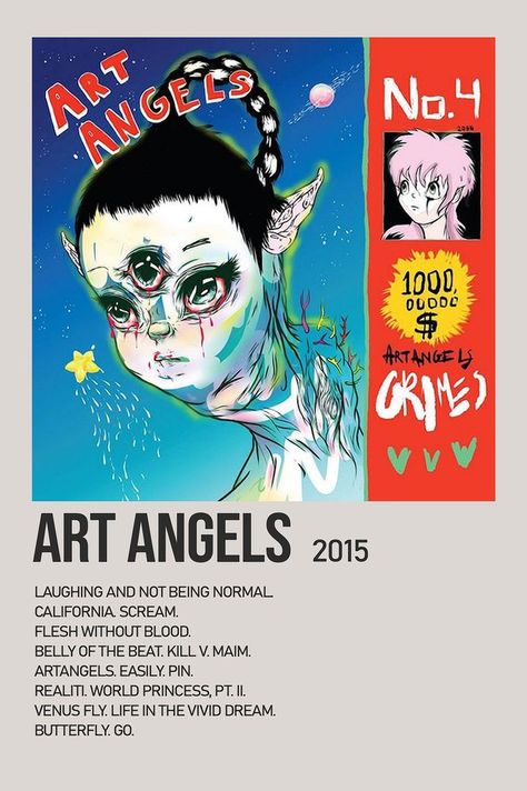 Grimes Art Angels, Grimes Album, Music Room Posters, Music Album Posters, Minimalist Album Poster, Album Prints, Room Decor Posters, Posters For Wall, Angel Posters