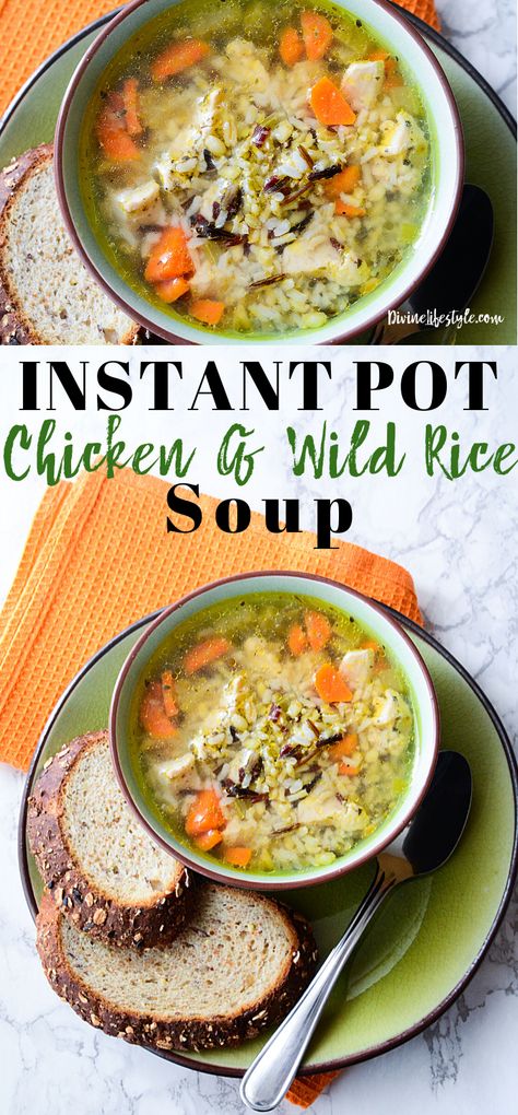 Chicken Wild Rice Soup Instant Pot Dairy Free, Insta Pot Chicken Wild Rice Soup, Pressure Cooker Chicken Wild Rice Soup, Wild Rice Soup Recipes Instant Pot, Instapot Wild Rice Soup, Instant Pot Wild Rice Soup With Chicken, Instant Pot Whole Chicken Soup Recipes, Turkey And Wild Rice Soup Instant Pot, Instapot Chicken And Wild Rice Soup