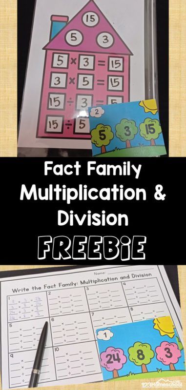 Third Grade Division Activities, Fact Family Games, Fact Families Activities, Fact Families Multiplication, Division Fact Families, Fact Family Worksheet, Free Multiplication Worksheets, Multiplication And Division Practice, Division Activities