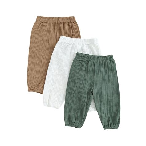 PRICES MAY VARY. Material: Toddler boys and girls basic pants, made of high-quality Cotton and linen material, the pants are breathable and light, soft to the touch, comfortable to wear, and non-irritating to children's skin Design: Baby boy girl classic solid color pants, 3 pack baby trousers,casual long pants for little girls, elastic design, kids simple solid color pants,fashionable boys long pants, versatile styles, whether it is with a simple T-shirt, vest , shirt, In winter, you can also p Baby Harem Pants, Toddler Baby Boy, Short Trousers, Basic Pants, Summer Wardrobe Staples, Harem Trousers, Plain Pants, Trousers Casual, Color Pants