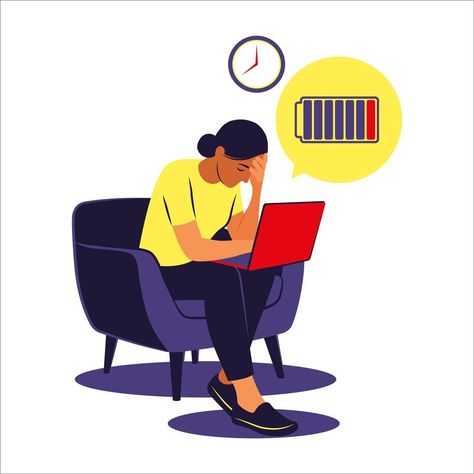 Professional burnout syndrome. Frustrated worker, mental health problems. Vector illustration. Flat Burnout Syndrome, Illustration Flat, Health Problems, The Professional, Premium Vector, Vector Art, Vector Free, Vector Illustration, Mario Characters