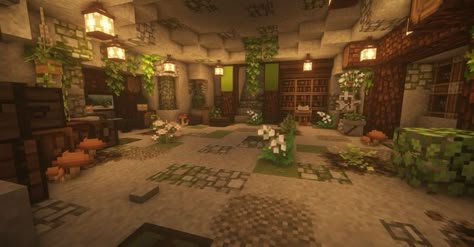 Minecraft Lush Cave, Minecraft Cave House, Lush Cave, Minecraft Interiors, Minecraft Mountain House, Minecraft Cave, Mc Houses, Cute Minecraft Builds, Minecraft Underground