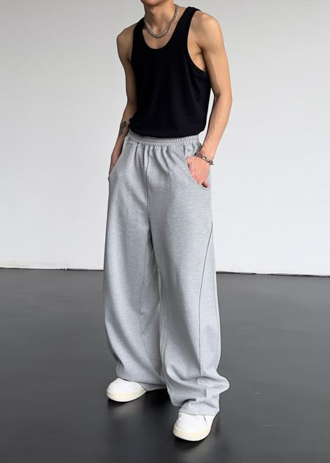 High Waisted Sweatpants, Sweatshirt Jean Jacket, Women Cargo Pants, Streetwear Mode, Baggy Style, Casual Sweatpants, Wide Leg Sweatpants, Baggy Clothes, High Waist Pants