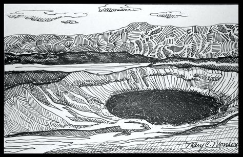 Crater Drawing, Drawing Scenery, No Man's Land, Telling Stories, Commission Art, Great Wave, Online Photo, Art Gift, Sale Artwork