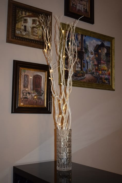 Branch Decor Vase, Tall Vases With Branches, Lighted Branches Decor, Twig Vase, Floor Vase Fillers, Lighted Trees, Branches Decor, Floor Vase Decor, Tree Branch Decor