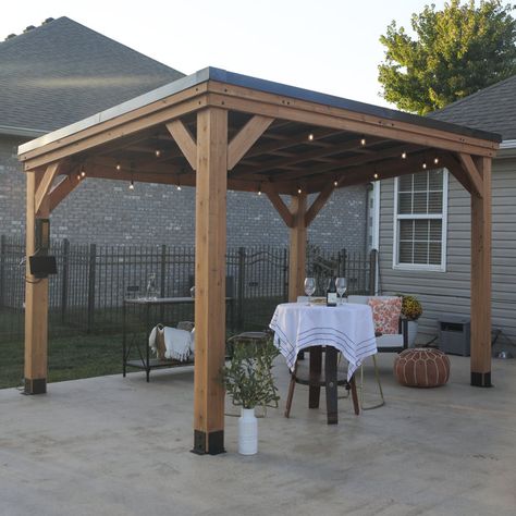 Backyard Discovery Backyard Discovery 12" X 9.5" Arcadia Gazebo - Wayfair Canada Rectangle Gazebo, Slope Roof, Permanent Gazebo, Grill Gazebo, Wooden Gazebo, Pergola Canopy, Gazebo Pergola, Patio Designs, Walmart Canada