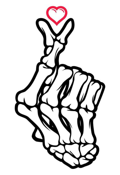 Finger Bones, Bones Heart, Heart Hand Sign, Heart Tattoo On Finger, Skeleton Finger, Halloween Vinyl, Stencils Printables, Hand Sign, The Skeleton