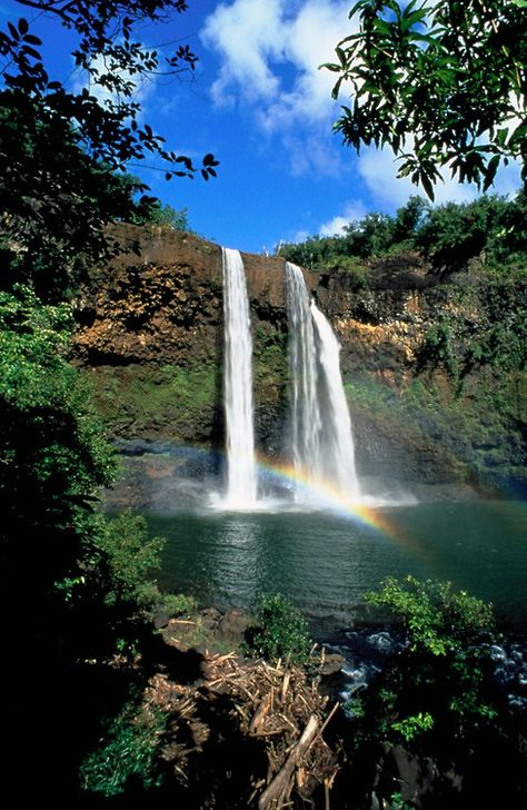 Wailua Falls, Kauai, Hawaii, USA Kauai Vacation, Visit Hawaii, Sharm El Sheikh, Hawaii Usa, Kauai Hawaii, Pearl Harbor, Hawaii Vacation, Beautiful Waterfalls, Nature Landscape