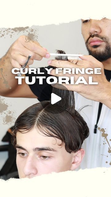 Miami/Broward Barber • Emmett Tuff 🇵🇭🇺🇸🎰 on Instagram: "Easy shear work tutorial on how to cut a curly fringe!  𝐒𝐨𝐮𝐭𝐡 𝐅𝐥𝐨𝐫𝐢𝐝𝐚 🌴 For the best barber services, 𝘤𝘭𝘪𝘤𝘬 𝘵𝘩𝘦 𝘭𝘪𝘯𝘬 𝘪𝘯 𝘮𝘺 𝘣𝘪𝘰!⁣ ⁣⁣ Miami | Fort Lauderdale | Boca Raton" Fringe Down Haircut Men, Fringe Haircut Tutorial, Fringe Hairstyles Boys, Mens Haircut Long On Top Wavy, Flat Hair Hairstyles Men, Curly Fringe Hairstyles Men, Haircuts Men Curly Hair, Fringe Men Hairstyle, Aesthetic Hairstyles Men