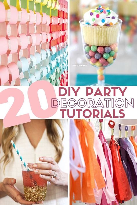 Make your own DIY Party Decorations for your next event and celebrate in style! Click here for the step by step tutorials. #thecraftyblogstalker #diypartydecorations #partydecorations #celebrate #crafttutorials Reusable Birthday Decorations, Diy 18th Birthday Decorations, Easy Diy Party Decorations, Homemade Birthday Decorations, Diy Party Banner, Party Decorations Diy, Diy Party Decor, Cheap Party Decorations, Craft Workshop