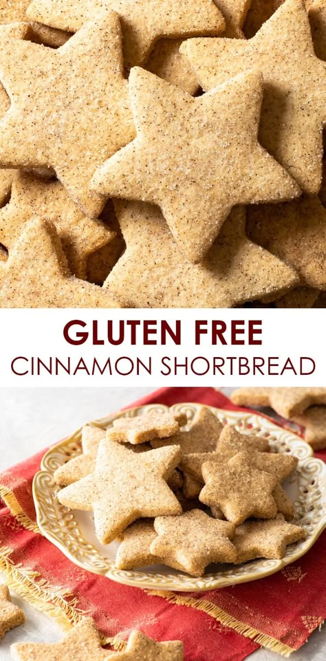 Star Biscuits, Gluten Free Christmas Baking, Gf Biscuits, Cinnamon Shortbread, Gluten Free Dessert Recipes, Loopy Whisk, Glutenfree Cookies, Cut Out Cookie, Gluten Free Shortbread Cookies