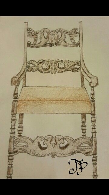 Gothic chair sketch and color pencil render Chair Sketch, Gothic Chair, Small Swivel Chair, Color Pencil, Cool Chairs, Living Room Chairs, Side Chairs, Colored Pencils, Sketch