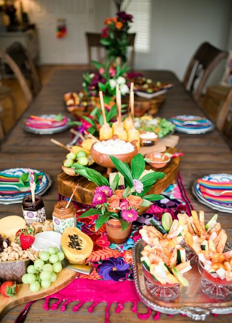 How to Host a Memorable Mexican Fiesta | Lola's Cocina Mexican Dinner Party, Chamoy Sauce, Marinated Skirt Steak, Recetas Puertorriqueñas, Mexican Street Food, Meat Seasoning, Fruit Skewers, Mexican Dinner, Beautiful Fruits