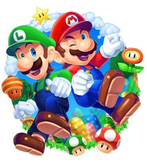 Super Mario Pictures, Mario And Luigi Fanart, Luigi Fanart, Mario Pictures, Hot Glue Art, Mario And Friends, Super Mario Bros Party, Mario E Luigi, Surreal Tattoo