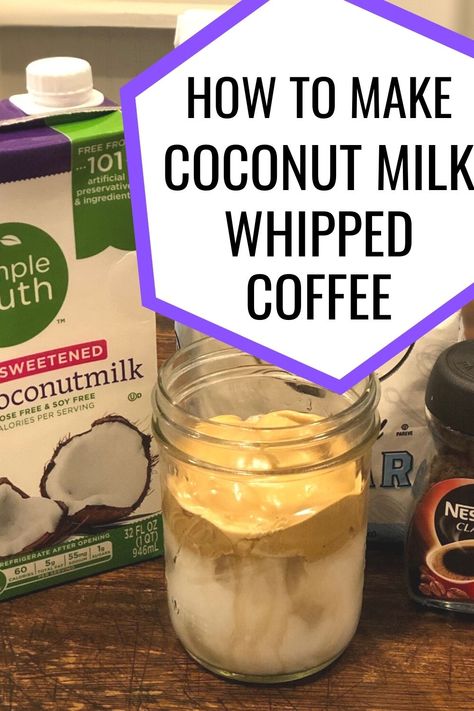 Coconut Milk Whipped Coffee Coffee With Coconut Milk, Fun Coffee Drinks, Whipped Coconut Milk, Best Coconut Milk, Coconut Milk Drink, Coffee Detox, 3 Ingredient Recipe, Coconut Milk Coffee, Coconut Creamer