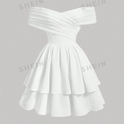 Shop gla8940's closet or find the perfect look from millions of stylists. Fast shipping and buyer protection. BRAND NEW / never been worn / Off Shoulder A-Line Pleated Waistband Short White Dress Cold Off The Shoulder / size 8/10 (L) - Length: 35.6in Bust: 32.7in Waist Size: 29.1-41.7in Hip Size: 81.9in Straps Length: 11.4in Slight Stretch - 97% Polyester 3% Elastane White Ethereal Dress Short, Simple Dress Inspiration, Short Off Shoulder Dress, Off The Shoulder Dress Short, Homecoming Dresses Off The Shoulder, Cute Graduation Dresses, White Cute Dress, Birthdays Dress, Off The Shoulder Short Dress