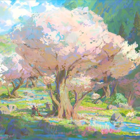 Slawek Fedorczuk, Spring Scenery, Color Tips, Followers On Instagram, Landscape Concept, 다크 판타지, Fantasy Art Landscapes, Fantasy Concept Art, Dreamy Art