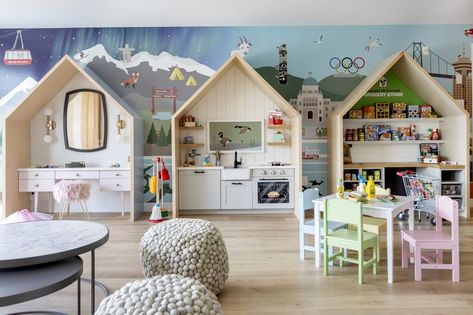 Playroom Cafe, Hygge Classroom, Playroom Decor Ideas, Indoor Playground Design, Play Cafe, Indoor Playroom, Preschool Designs, Play Place, Kids Fitness