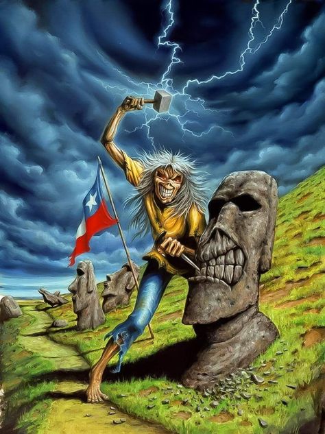 Eddie Iron Maiden, Iron Maiden Mascot, Iron Maiden Posters, Eddie The Head, Steve Harris, Iron Maiden Band, Iron Maiden Eddie, Rock Posters, Heavy Metal Bands