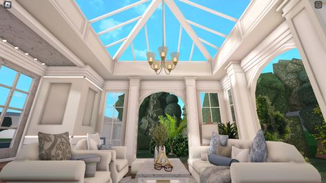 coastal living room welcome to bloxburg roblox Bloxburg Coastal Living Room, Coastal Bloxburg, Coastal House Exterior, 1900s Aesthetic, Roblox Builds, Bloxburg Cottage, Bloxburg Beach House, Blocksburg Room Ideas￼, Bloxburg Houses