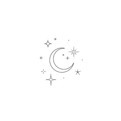 Small Moon Tattoos, Stars Tattoo, Tiny Tats, Moon Tattoos, Small Pretty Tattoos, Tattoos Inspo, Star Tattoos, Simplistic Tattoos, Line Tattoos