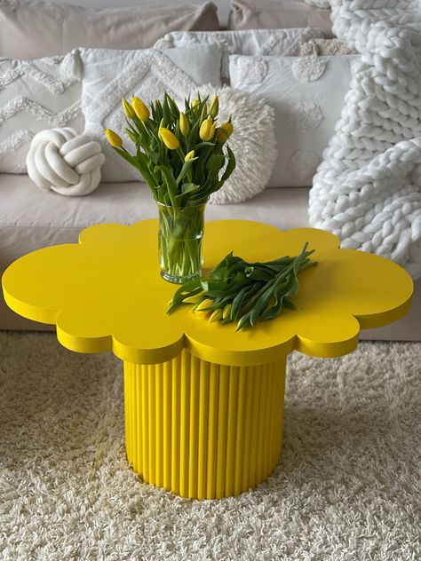 Coffee Table, Fluted Coffee Table, Cloud-shaped Table, Funky Coffee Table, Yellow Table, Custom-made Table, Hand Made Table Table Organic, Coffee Table Game, Diy Cloud Coffee Table, Artsy Coffee Table, Creative Table, Bright Coffee Table, Color Coffee Table, Coffee Table Funky, Yellow Coffee Table