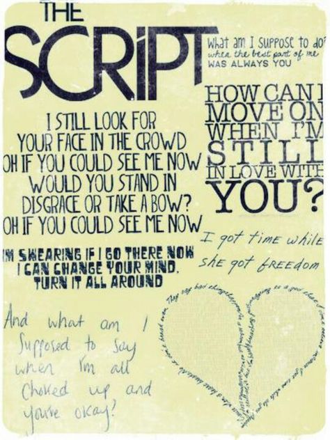 :( The Script Tattoo Band, The Script Wallpaper Band, The Script Lyrics, The Script Band, Script Quotes, Monkeys Wallpaper, Sully Erna, Great Song Lyrics, Song Lyrics Art