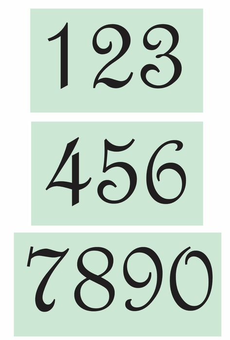 (1) New 3 pc. Stencil set #A25 - 4" Tall French Script Numbers  Add a touch of vintage charm to your next project with these French Script 4" Numbers by Stencils by Joanie. The blue 7 mil mylar stencils are perfect for decorative tole painting and can be used to create beautiful farmhouse-style wedding decor or table art. The stencils feature numbers 1-10, and are made in the United States. Use them to add a personal touch to your craft projects. Number Fonts Vintage, Script Numbers, Country Farmhouse Wedding, Half Photo, Bride Table, Gemini Tattoos, Brides Table, Cool Numbers, Numbers Typography