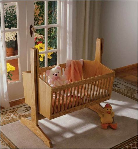 Pendulum Cradle Woodworking Plan from WOOD Magazine Cradle Woodworking Plans, Woodworking Plans Patterns, Woodworking Lamp, Simple Woodworking Plans, Woodworking Shop Projects, Wood Crafting Tools, Wood Magazine, Woodworking Projects For Kids, Woodworking Joinery