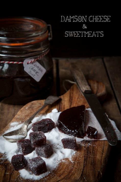 Damson cheese and sweetmeats - a memory in a jar - Miss Foodwise Preserve Recipes, Unusual Dessert, British Sweets, British Foods, Foraging Recipes, Food And Culture, Cherry Brandy, Memory Jar, Sweet Meat