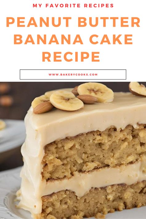 Discover the ultimate Peanut Butter Banana Cake recipe that combines moist banana flavor with rich, creamy peanut butter. This easy-to-make cake is perfect for any occasion, offering a delightful blend of sweet and nutty tastes. Ideal for satisfying your dessert cravings! Peanut Butter And Banana Cake, Peanut Butter Banana Cake Recipe, Moist Banana Cake With Peanut Butter Cream Cheese Frosting, Banana Cake With Peanut Butter Frosting, Banana Peanut Butter Cake, Florida Thanksgiving, Vanilla Wafer Cake, Dessert Cravings, Butter Desserts