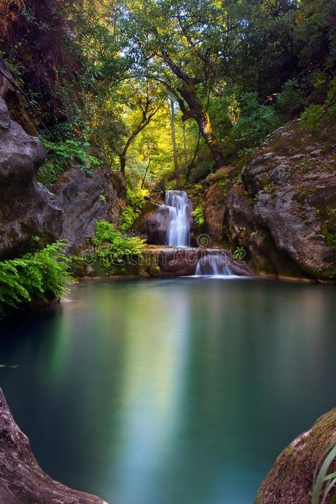 Stunning waterfall with an emerald pond in deep green forest in Manavgat, Antaly , #Sponsored, #pond, #deep, #green, #Stunning, #waterfall #ad Autumn Waterfalls, Paradise Falls, Largest Waterfall, Image Nature, Water Falls, Beautiful Waterfalls, Alam Yang Indah, Bhutan, Nature Landscape