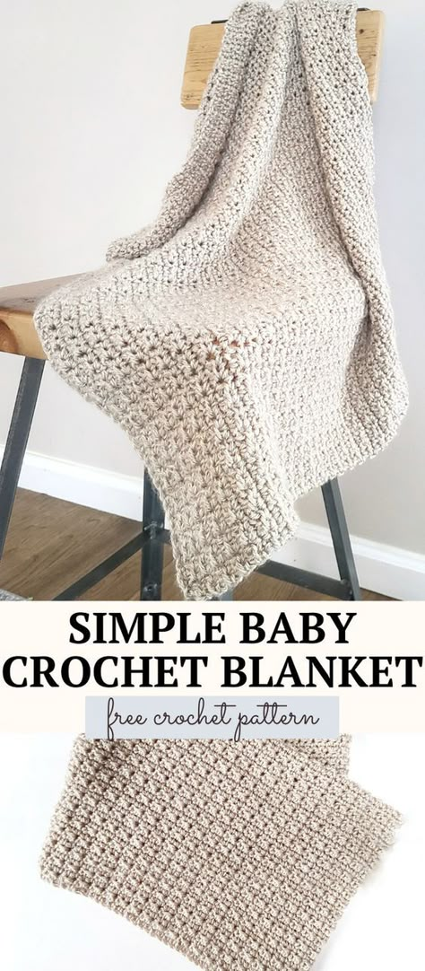 Baby Crochet Blanket Free, Baby Crochet Blanket, Baby Blanket Crochet Pattern Easy, Free Baby Blanket Patterns, Textured Crochet, Crochet Baby Blanket Free Pattern, Crochet Blanket Pattern Easy, Easy Crochet Baby Blanket, Crocheted Blanket