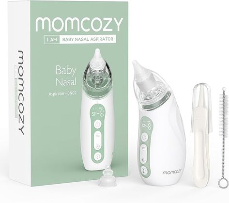 Momcozy Baby Nasal Aspirator, Strong Suction Electric Nose Aspirator for Todder, Portable Baby Nose Sucker Rechargeable with Light and Music Baby Nose, Nasal Aspirator, Baby Must Haves, Baby Newborn, Baby Things, Electricity, Music