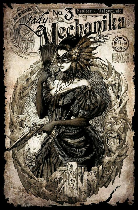 Steampunk Kunst, Lady Mechanika, Woman Mechanic, Steampunk Book, Comic Book Genres, Steampunk Artwork, Steampunk Art, Digital Art Illustration, Dieselpunk