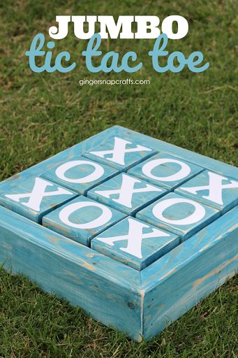 Ginger Snap Crafts: Jumbo 2x4 TIC TAC TOE Board + over 20 2x4 project ideas Cabin Fun, 2x4 Crafts, Diy Yard Games, Tic Tac Toe Board, Ginger Snap, Tic Tac Toe Game, Vintage Outdoor, Scrap Wood Projects, Yard Games