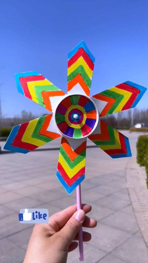 paper crafts creator | Title: "Whirling Rainbows: DIY Pinwheel Craft from Disposable Paper Cups" Hashtags: 1. #ParentChildCrafts 2. #HandmadeDIY 3.… | Instagram Pinwheel Craft, Diy Pinwheel, Camping Crafts For Kids, Paper Cup Crafts, Soda Can Crafts, Camp Activities, K Crafts, Kids Camp, Merry Christmas Gif