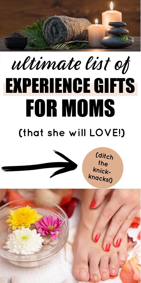 Check out these wonderful experience gifts for moms and make her day! Don't just give her more stuff to fill her house - give the gift of joy and memories! experience gifts for mom. best experience gifts for mom. experience gifts for adults mom. Christmas experience gifts for moms. Christmas Gift Ideas Experiences, Experience Gift Ideas For Adults, Mil Gift Ideas, Experience Gifts For Adults, Mil Gifts, Crunchy Mom Gifts, Gifts For A Mom, Experience Gift Ideas, Thoughtful Gifts For Mom