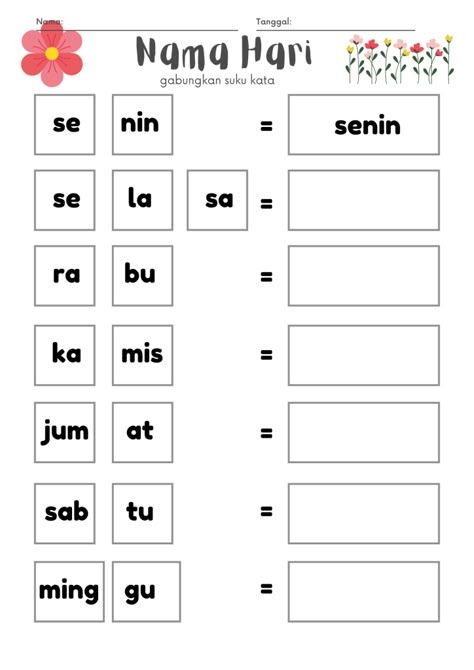 Lembar Kerja anak TK PAUD – A glimpse of my thoughts Worksheet Menulis, Pelajaran Tk, Soal Tk, School Kids Activities, Preschool Activities Printable, Kindergarten Phonics Worksheets, Kindergarten Reading Activities, Homeschool Preschool Activities, Kindergarten Reading Worksheets