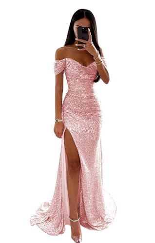 Wama's Amazon Page Formal Dress Sparkly, Sparkly Gowns, Off Shoulder Formal Dress, Off The Shoulder Bridesmaid Dress, Sequin Prom Dresses Long, Sequin Prom Dresses, Off The Shoulder, Sequin, Prom Dresses