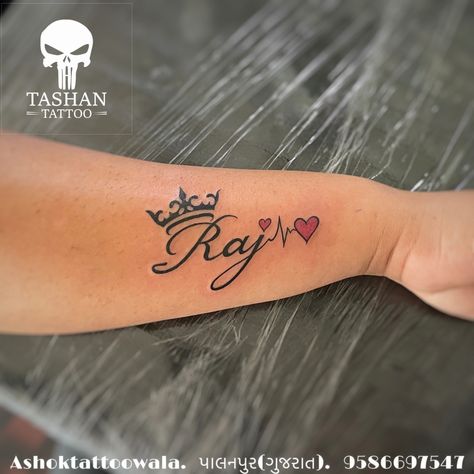 TashanTattoo
AshokTattooWala
S.20. Tirupati plaza
Opp. New bus stand
Near gd modi collage
Palanpur (gujrat)
9586697547
9687533310 Raj Name Tattoo Design, Lover Name Tattoo Ideas, Ray Name Tattoo, Tattoo Ideas Female Husband Name, Tattoo Ideas For Names Design, Ravi Name Tattoo Design, Tattoo Ideas For Boyfriend Name, Raj Name Tattoo, Raj Tattoo