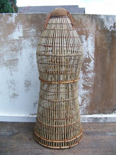 Sale > Weavings > LARGE Traditional FISH TRAP ~ Bubu Lantai nature fishing #2 Borneoartifact item number: WR0113 Bubu Lantai / lying fish trap Height: 97 cm / 38.2 inches Diameter(largest point): 39 cm / 15.4 inches Weight: 1.7 kg / 3.7 lb After packing: Estimate 4 kg / 8.8 lb A brand new LARGE traditional fish trap, it is known as bubu in Sarawak, Borneo. Fish Trap, Fishing, Weaving, Fish, Nature