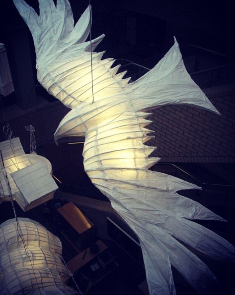 Giant Paper Lantern, Making Lanterns, Light Sculptures, Bird Light, Lantern Making, Paper Light Sculpture, Animal Lanterns Diy, Animal Lantern, Paper Lantern