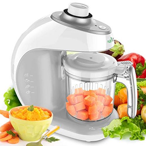 Digital Baby Food Maker Machine - 2-in-1 Steamer Cooker and Puree Blender Food Processor with Steam Timer - Steam Blend Organic Homemade Food for Newborn Babies, Infants, Toddlers - NutriChef PKBFB18 baby food mills #babyfoodmachine #blender #kitchenitems #kitchentools #babyregistry #babybirthdaygiftideas #foodprocessor #pureemaker #babyfoodmaker #steamer #foodcooker #countertop #kitchen #baby #parenting Baby Food Steamer, Infant Food, Baby Food Maker, Blender Food, Baby Food Processor, Carrots Broccoli, Blender Smoothie, Smoothie Maker, Food Steamer